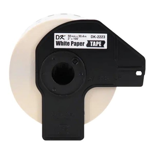 [IM1048] ROLLO DE ETIQUETAS CONTINUO BROTHER DK2223 50 MM X 30.4M COMPATIBLE CON IMPRESORAS QL BLANCO CON TEXTO NEGRO