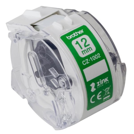 [IM1050] ROLLO DE ETIQUETAS CONTINUO A COLOR BROTHER CZ1002 ZERO INK 12MM X 5M COMPATIBLE CON IMPRESORA VC-500W