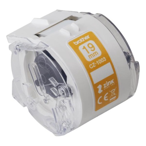 [IM1051] ROLLO DE ETIQUETAS CONTINUO A COLOR BROTHER CZ1003 ZERO INK 19MM X 5M COMPATIBLE CON IMPRESORA VC-500W
