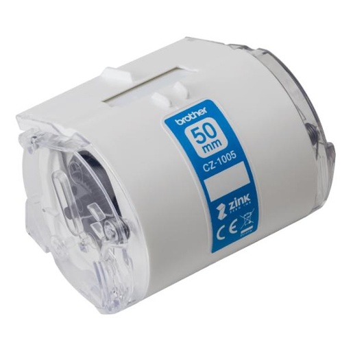 [IM1053] ROLLO DE ETIQUETAS CONTINUO A COLOR BROTHER CZ1005 ZERO INK 50MM X 5M COMPATIBLE CON IMPRESORA VC-500W