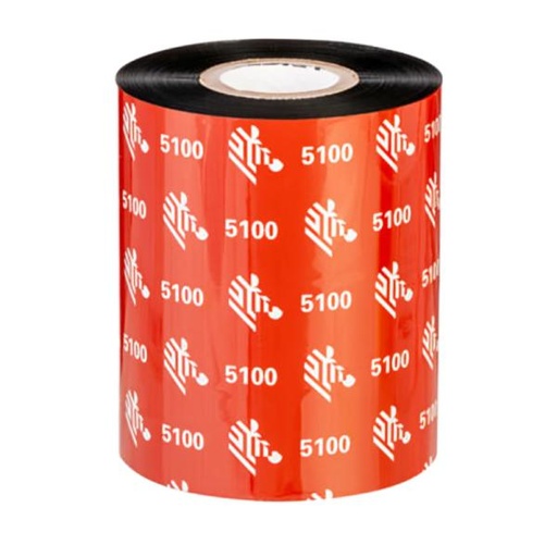 [PV1008] RIBBON DE RESINA ZEBRA 5100 3.50 PULGADAS X 1,476 PIES CORE 1 PULG 89MM 6 ROLLOS POR CASE 05100BK08945