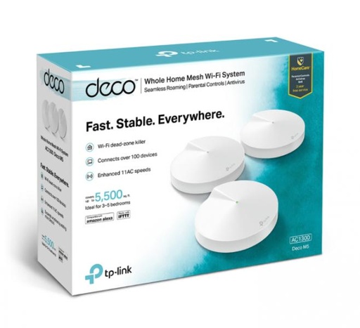 [31014] SISTEMA WIFI TP LINK DECO M5 (3PACK) DUAL BAND 1300MBPS WI-FI AC MESH BLANCO