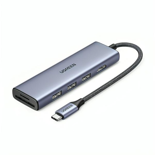 [AC10010] HUB UGREEN CM511 USB-C CON 3 PUERTOS USB-A 3.0 1 PUERTO HDMI Y PUERTO PARA TARJETAS SD/TF 20956A GRIS
