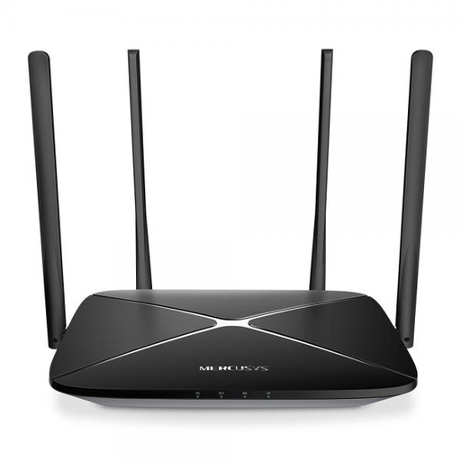 [3101058] ROUTER MERCUSYS AC12G DUAL BAND 1200 MBPS WIFI 5 PUERTOS WAN / LAN NEGRO