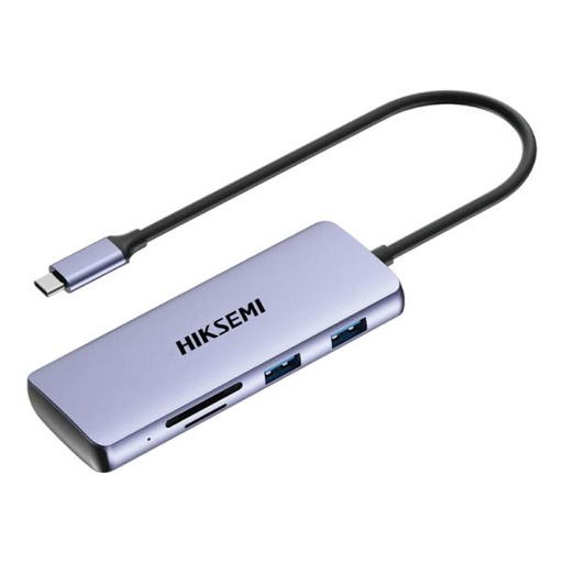 [AC10024] HUB HIKSEMI HS-HUB-DS8 8 EN 1 USB-C 1 PUERTO HDMI 1 PUERTO PD CARGA RAPIDA 1 PUERTO SD 1 PUERTO TF 3 PUERTOS USB 3.0 Y 1 PUERTO USB 2.0 5 GBPS GRIS