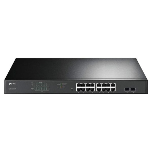 [3102264] SWITCH TP LINK TL-SG1218MPE 16 PUERTOS GIGABIT PoE+ + 2 PUERTOS SFP EASY SMART MANAGED ADMINISTRABLE NEGRO