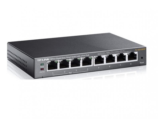 [5800063] SWITCH TP LINK TL-SG108PE 8 PUERTOS GIGABIT 10/100/1000 MBPS EASY SMART PoE+ MANAGED ADMINISTRABLE GRIS