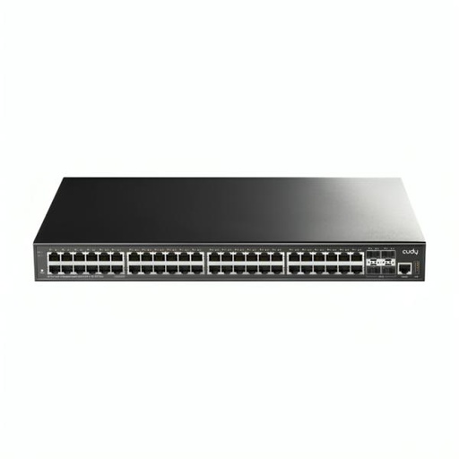 [RC5010] SWITCH  CUDY  GS5048S4 1.0  PUERTOS 48 × GbE/ 4 × SFP+ DE 10 G  ADMINISTRABLE L3 NEGRO