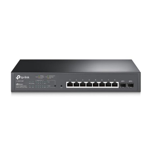 [RC5031] SWITCH TP LINK SG2210MP(UN) 8 PUERTOS POE+ 2 RANURAS SFP GIGABIT 10/100/1000 MBPS ADMINISTRABLE NEGRO