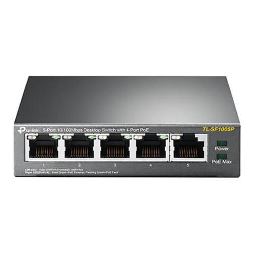 [RC5053] SWITCH TP LINK TL-SF1005P(UN) 5 PUERTOS RJ45 / 4 PUERTOS POE 10/100 MBPS NO GESTIONABLE GRIS