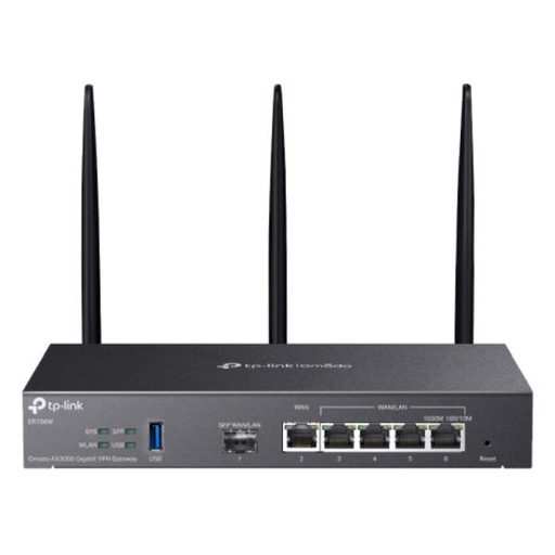 [RC5063] SWITCH TP LINK OMADA ER706W(US) AX3000 1 PUERTO SFP GIGABIT + 5 PUERTOS RJ45 GIGABIT 10/100/1000 MBPS ADMINISTRABLE NEGRO
