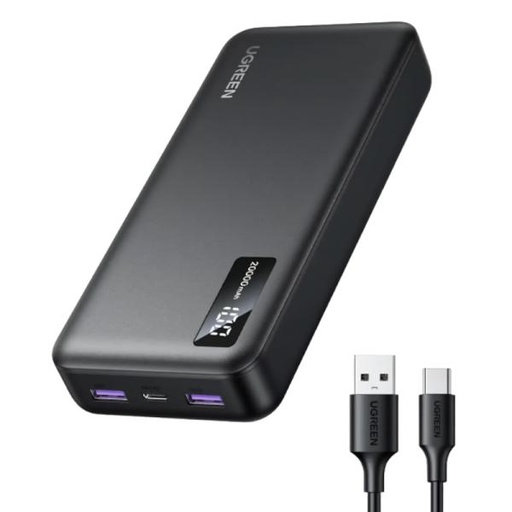 [RE3017] POWER BANK UGREEN PB312 20000MAH 22.5W USB-A USB-C CARGA RÁPIDA BIDIRECCIONAL 25683 NEGRO