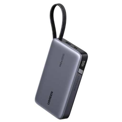 [RE3024] POWER BANK UGREEN PB551 20000MAH USB-C / USB-A CABLE INTEGRADO CARGA RÁPIDA 145W 55992B NEGRO