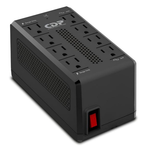 [RE5002] REGULADOR DE VOLTAJE CDP RAVR1408 1400VA/700W 8 TOMAS 80 150V REGULACIÓN AUTOMÁTICA NEGRO