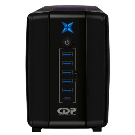 [3900074] UPS CDP R-UPR1008 1000VA 500W UPS LINEA INTERACTIVA 120VAC AVR 8 TOMAS NEGRO