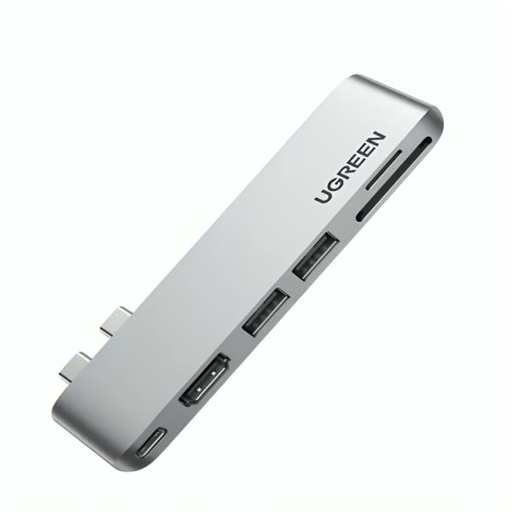 [AC1009] HUB UGREEN CM380 MULTIFUNCIONAL USB-C 2 PUERTOS USB 3.0 1 PUERTO HDMI RTO PARA TARJETAS SD/TF PARA MACBOOK AIR/PRO 80856 PLATEADO