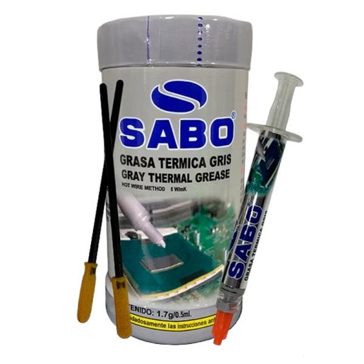 [AC14014] GRASA TERMICA SABO THERMAL GREASE GREY 1.7GR CPU-GPU 5WMK ALTA CONDUCTIVIDAD 56-0184