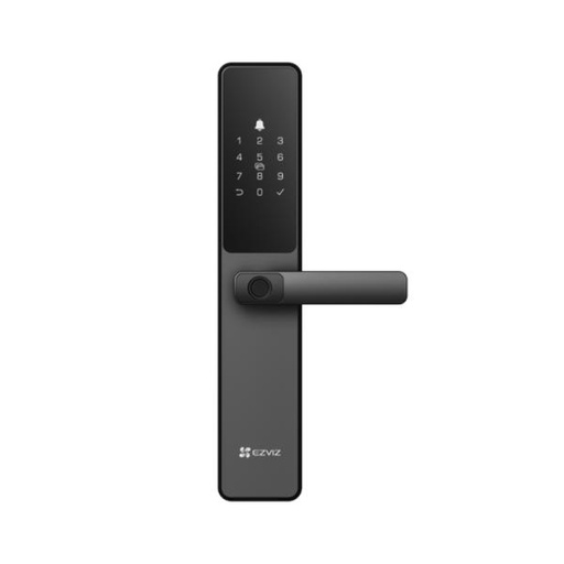 [SG3006] CERRADURA INTELIGENTE BIOMÉTRICA EZVIZ CS-DL05-R101-WBCP-GR HUELLA DACTILAR CÓDIGO TARJETA LLAVE BLUETOOTH Y DESBLOQUEO REMOTO WIFI BLUETOOTH IP65 310500643 NEGRO