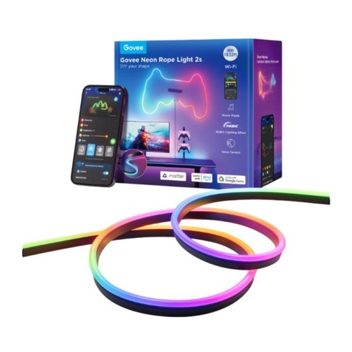 [1226172] LUCES GOVEE H61D4 NEON ROPE LIGHT 2S 4METER NEGRO H61D4A11