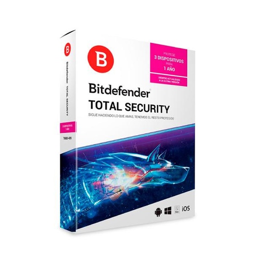 [8100005] LICENCIA ANTIVIRUS BITDEFENDER TOTAL SECURITY 3 PC 1 AÑO