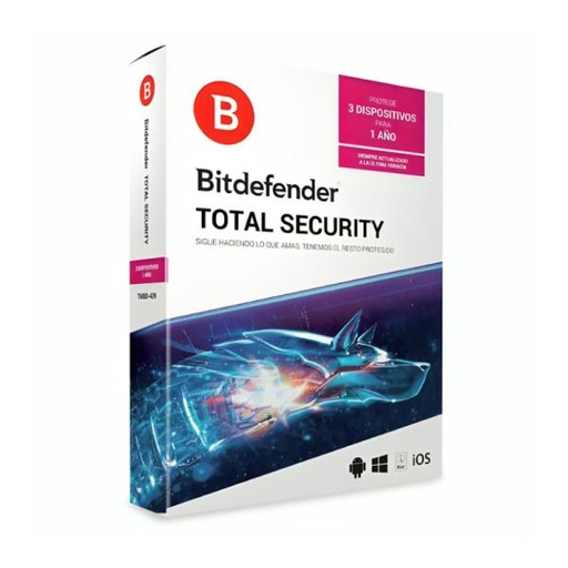[SW1003] LICENCIA ANTIVIRUS BITDEFENDER TMBDR-405 TOTAL SECURITY 3 USUARIOS