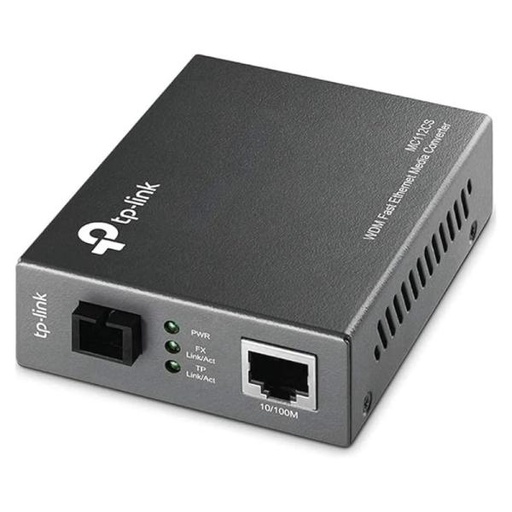 [AC1071] ADAPTADOR CONVERTIDOR TP LINK OMADA MC112CS(UN) SC/UPC RJ45 10/100MBPS NEGRO