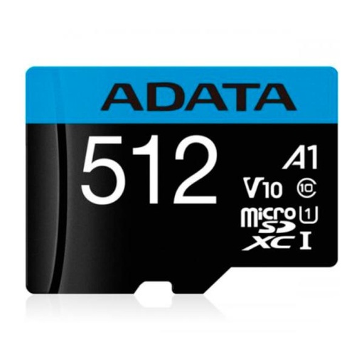 [3602016] MEMORIA MICRO SDXC 512GB ADATA AUSDX512GUICL10A1-RA1 CLASE 10 A1 HASTA 100 MB/S / 10 MB/S PARA DISPOSITIVOS MOVILES