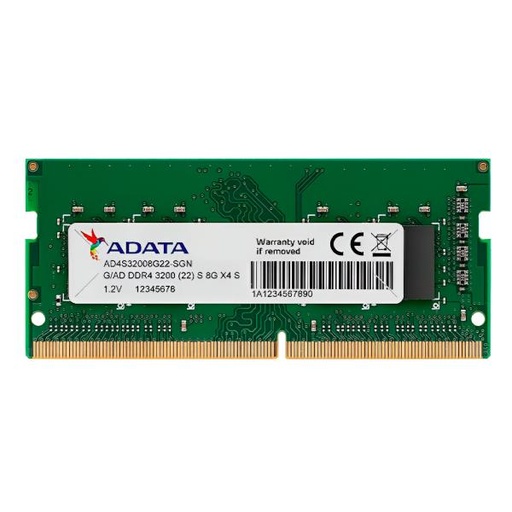 [1501177] MEMORIA RAM LAPTOP ADATA PREMIER 8 GB DDR4 3200 MHZ CL22 1.2 V AD4S32008G22-SGN