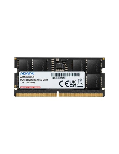 [1502118] MEMORIA RAM LAPTOP ADATA 8 GB DDR5 5600 MHZ CL46 1.1 V AD5S56008G-S NEGRO