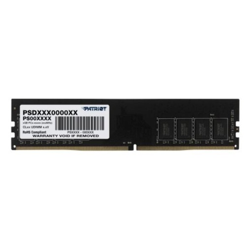 [1502089] MEMORIA RAM PC 8GB PATRIOT SIGNATURE LINE UDIMM DDR5 4800MHz CL40 1.1V PMIC On Die ECC Sensor térmico PSD58G480041S NEGRO