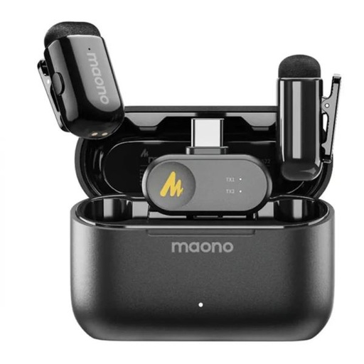 [AS3018] MICRÓFONO MAONO WM622 PC2 INALÁMBRICO LAVALIER CON RECEPTOR USB-C CANCELACIÓN DE RUIDO NEGRO