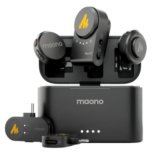 [AS3031] MICROFONO MAONO WM650 PA3 INALÁMBRICO TRIPLE RECEPTOR (USB-C + LIGHTNING + CAMARA) / CANCELACION DE RUIDO ENC / ESTUCHE DE CARGA