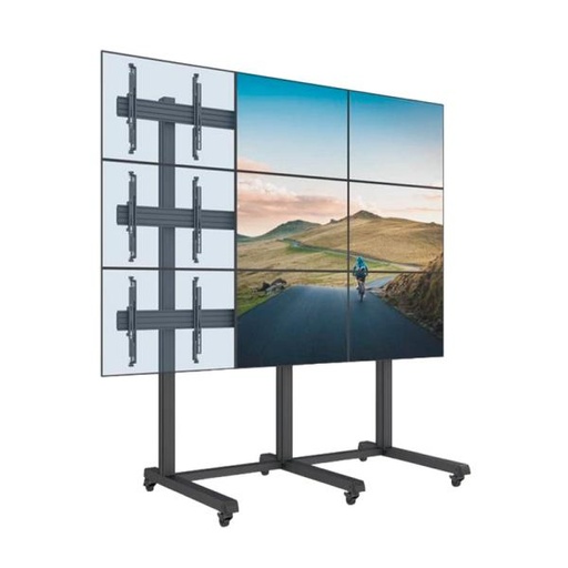 [294] SOPORTE PARA TV RODANTE UNIVERSAL AJUSTABLE 3 X 3 CON BRAZO MICRO AJUSTABLE NEGRO GENERICO