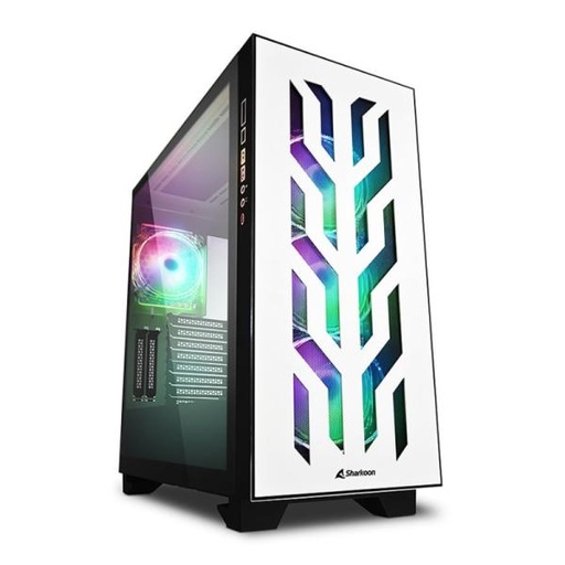 [23172] CASE GAMING RGB SHARKOON ELITE SHARK CA300T FULL TOWER VENTILADORES 4 DE 120MM CON VIDRIO FRONTAL Y MALLA SUPERIOR 4044951030415 BLANCO