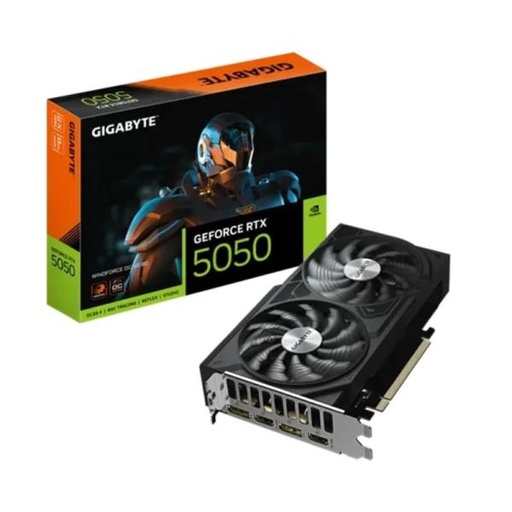 [CP7185] TARJETA DE VIDEO GIGABYTE GEFORCE RTX 5050 WINDFORCE OC V2 8G GDDR6 GV-N5050WF2OCV2-8GD NEGRO