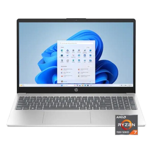 [LP2401] LAPTOP HP 15-FC0027CA INGLES 15.6 PULG TOUCH AMD RYZEN 7 7730U 16GB RAM DDR4 512GB SSD WIN 11 HOME D96E6UA#ABA PLATEADO