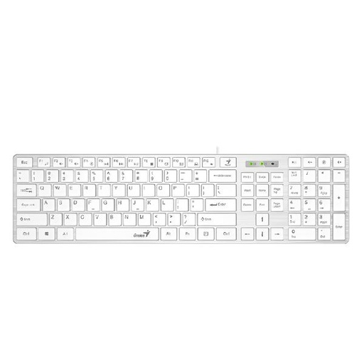 [157] TECLADO GENIUS SLIMSTAR 126 MEMBRANA ALÁMBRICO USB ESPAÑOL 31310017409 BLANCO