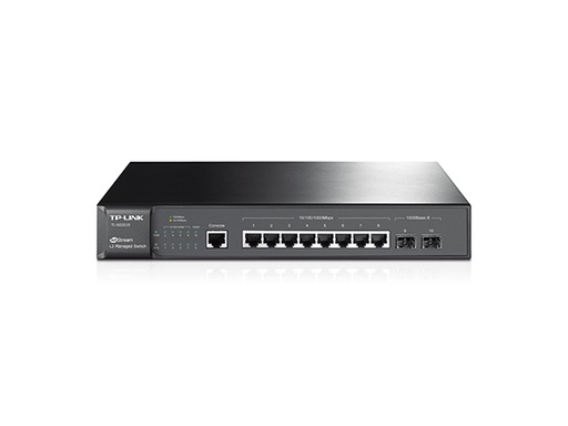 [3102051] SWITCH TP LINK TL-SG3210 8 PUERTOS GIGABIT + 2 PUERTOS SFP JETSTREAM SMART MANAGED ADMINISTRABLE NEGRO
