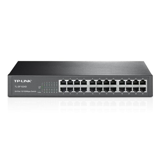 [5800007] SWITCH TP LINK TL-SF1024D 24 PUERTOS FAST ETHERNET 10/100 MBPS NO ADMINISTRABLE NEGRO