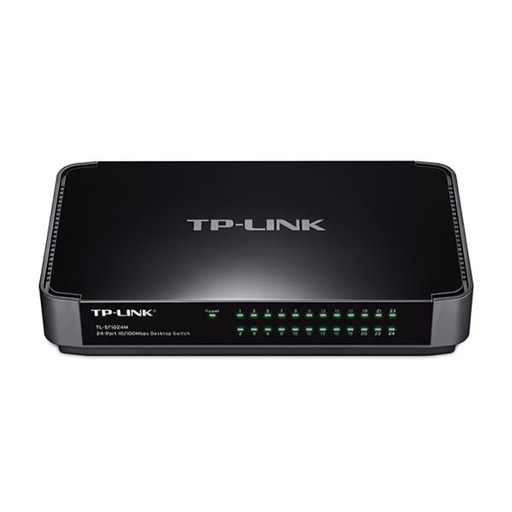 [RC5026] SWITCH TP LINK TL-SF1024M(UN) 24 PUERTOS RJ45 10/100 MBPS NO ADMINISTRABLE NEGRO