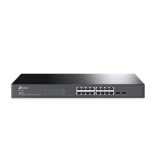 [RC5027] SWITCH TP LINK SG2218(UN) OMADA 16 PUERTOS RJ45 GIGABIT / 2 RANURAS SFP 10/100/1000 MBPS ADMINISTRABLE NEGRO