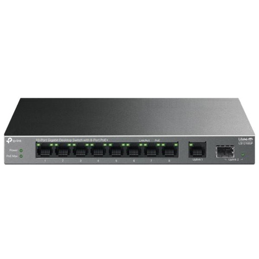 [RC5070] SWITCH TP LINK LS1210GP 8 POE+ + 1 RJ45 + 1 SFP GIGABIT 10/100/1000 MBPS NO ADMINISTRABLE