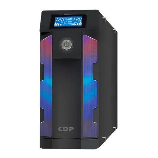 [RE6035] UPS CDP GSMART1516B 1500VA / 900W SMART UPS AVR 16 TOMAS AC / 10 PUERTOS USB NEGRO