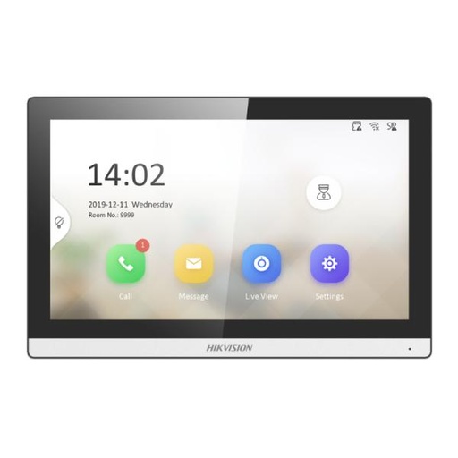 [SG4033] PANTALLA INTERIOR IP HIKVISION DS-KH6350-WTE1 PANTALLA TÁCTIL ETHERNET/WIFI/RS-485/POE 305305624 BLANCO