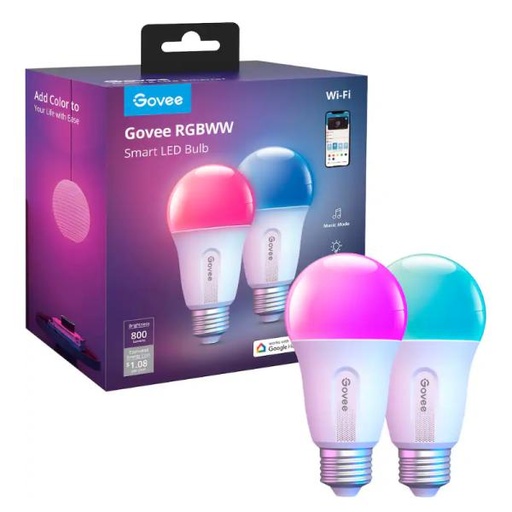 [SH2024] BOMBILLO SMART LED GOVEE H6004 BULB 800LM E26 MATTER 2-PACK B6004AC1