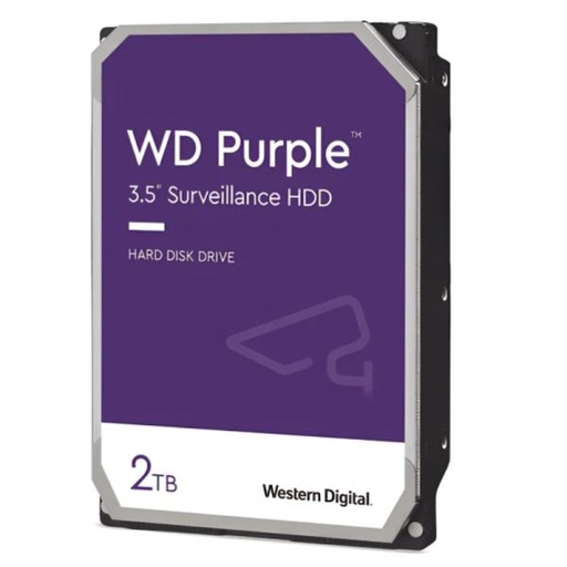 [360102043] HD INTERNO 2TB WESTERN DIGITAL PURPLE WD23PURZ 3.5 PULG SATA III 5400 RPM 256MB CACHE MORADO