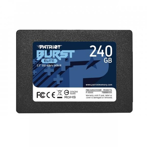 [360104008] HD INTERNO SOLIDO 240GB PATRIOT BURST ELITE 2.5 PULG PBE240GS25SSDR NEGRO
