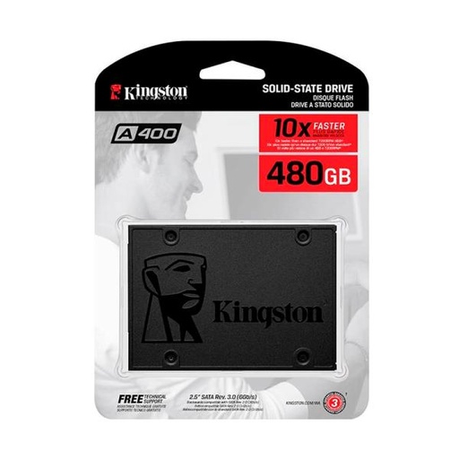[900038] HD INTERNO SOLIDO 480GB KINGSTON A400 2.5 PULG SATA III 500MB/S / 450MB/S SA400S37/480G SA400S37/480G GRIS