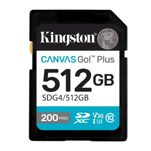 [AM6040] MEMORIA MICRO SDXC 512GB KINGSTON CLASE 10 200 MB/S / 160 MB/S SDCG4/512GB PARA JUEGOS PARA MÓVILES, DRONES, CÁMARAS DEPORTIVAS