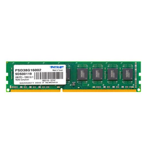 [1502076] MEMORIA RAM PC 8GB PATRIOT SIGNATURE DDR3 1600MHz CL11 1.5V PSD38G16002 SL